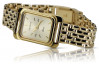 Жълт 14k 585 златен Дамски ръчен часовник Geneve lw003y&lbw004y