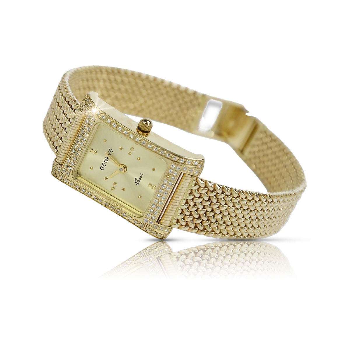 Italienisches Gelb oder Lady Armbanduhr Geneve lw002y&lbw003y