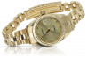Жовтий 14k 585 золотий жіночий наручний годинник Geneve watch Rolex style lw020ydg&lbw009y