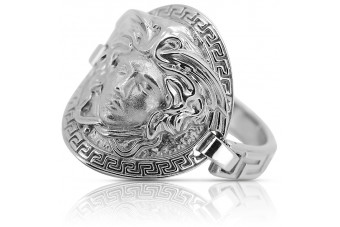Греческое кольцо из белого золота 14 K 585 без камней crn001w