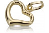 Beau pendentif coeur moderne en or jaune 14 carats cpn060y