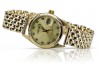 Жълт 14k 585 златен Дамски ръчен часовник Geneve lw020ydg&lbw004y