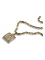 Mother of God medallion & Corda Figaro 14k gold chain pm001yM&cc004y50