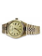Złoty zegarek z bransoletą męski 14k Geneve mw013ydy&mbw018y