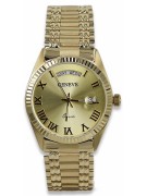 Złoty zegarek męski 14k 585 Geneve mw013ydg&mbw006yo