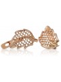 "Genuine Vintage Leaf Design 14K Rose Gold Earrings" ven003