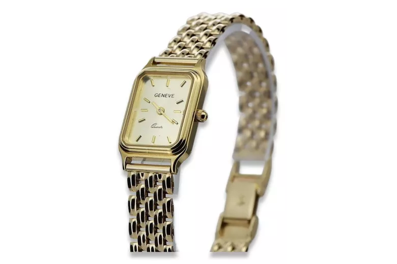 Копия Golden Women Watch с браслетом 14K Geneve LW023Y & LBW008Y