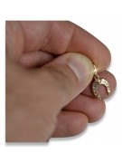 "Original Vintage 14K Rose Gold Horseshoe Necklace Pendant without Stones" vpn006