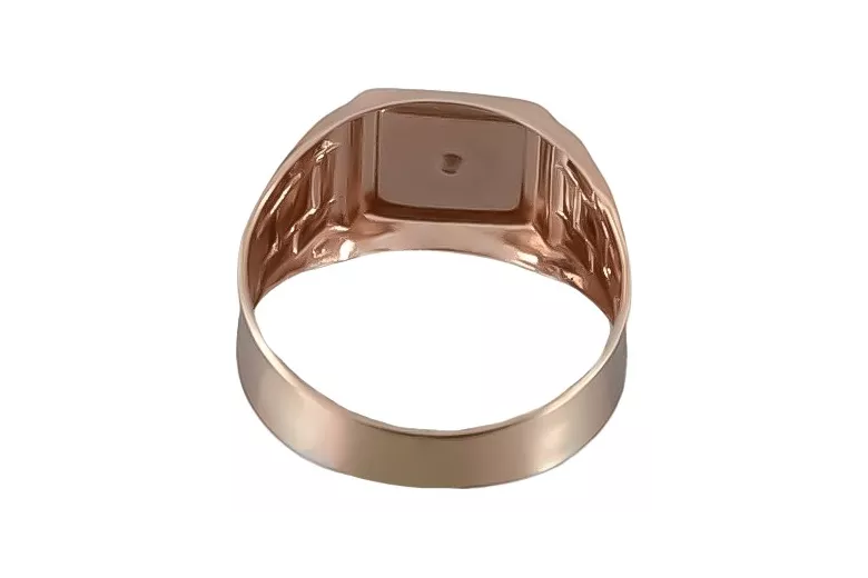 Inel cu sigiliu pentru bărbați din aur de 14k roz roz rusesc 585 csc018r