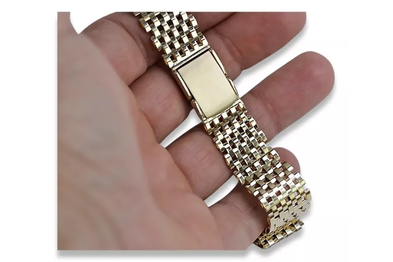 Italian yellow man's 14k 585 gold watch bracelet mbw005y
