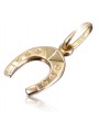 "Original Vintage 14K Rose Gold Horseshoe Necklace Pendant without Stones" vpn006