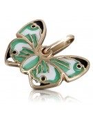 "14K 585 Rose Gold Vintage Butterfly Charm - Original, Stone-free Design" vpn022