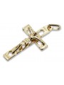 Cruce catolică din aur 14k 585 pandantiv cu cruce din aur galben Isus ctc028y