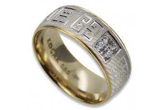 Жълто 14k 585 златен дамски обручален пръстен crc008yw