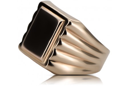 Rosa rusa Oro soviético 14k 585 Anillo de sello para hombre vsn042