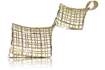 "Beautiful Italian 14K Yellow White Gold Contemporary Pendant" cpn001yw