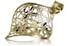 Magnifique Pendentif Feuille d'Or Jaune Blanc 14k au Design Contemporain cpn005yw