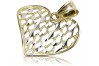Italian yellow white 14k gold beautiful modern heart pendant cpn023yw