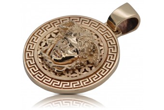 "Pandantiv Aur roz 14K cu design grecesc modern și meduză roz antic" cpn053r