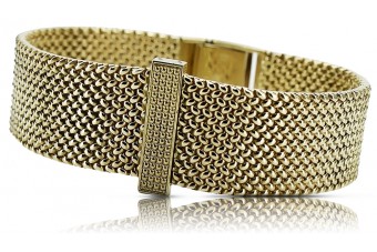 Złota bransoleta męska 14k 585 włoska styl zegarkowy cpn059y&mbw014y