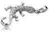 Italian white 14k gold beautiful lizard pendant cpc009w