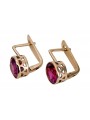 "Authentic Vintage Ruby Studs in 14K 585 Rose Gold" vec107