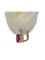 "Рубінові сережки у стилі вінтаж з рожевого золота 14к 585" vec107