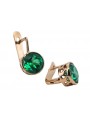"Original Vintage Emerald Earrings in 14K Rose Pink Gold" vec107