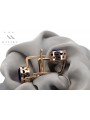 "Antique Style 14K 585 Rose Gold Earrings with Pink Sapphire" vec107