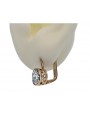 "Classic Zircon-Encrusted 14K Rose Gold Earrings, Vintage Style" vec107