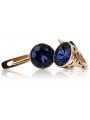 Vintage silver rose gold plated 925 Sapphire earrings vec107rp