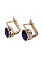 Vintage silver rose gold plated 925 Sapphire earrings vec107rp