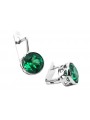 Vintage 925 Silver Emerald earrings vec107s