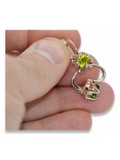 "Cercei Peridot originali din aur roz de 14k, design vintage rusesc vec018" style