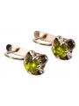 Antique Russian Soviet 14K Rose Gold Earrings with Yellow Peridot Gemstones vec018