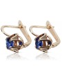 "Original Vintage 585 Gold Sapphire Earrings with 14K Rose Pink Accent vec018" style