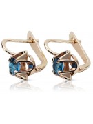 Vintage silver rose gold plated 925 Aquamarine earrings vec018rp