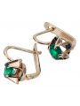 Vintage silver rose gold plated 925 Emerald earrings vec018rp
