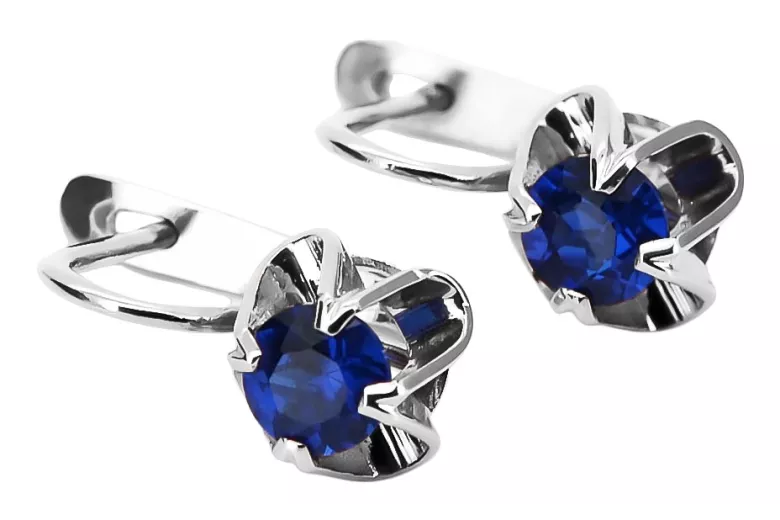 Vintage 925 Silver Sapphire earrings vec018s