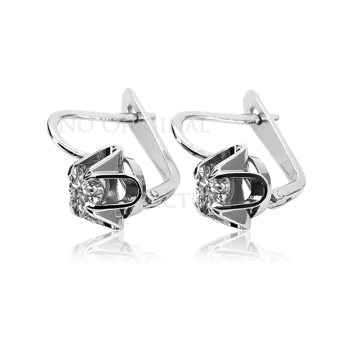 Vintage 925 Silver Setting earrings vec018s