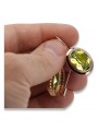 "Vintage 14K 585 Rose Gold Earrings Adorned with Yellow Peridot" vec114