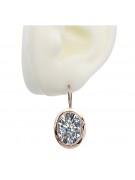 "Vintage 14K Rose Gold Earrings with Sparkling Zircon Detailing" vec114