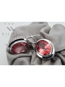 Boucles d'oreilles rubis russes vintage en argent 925 vec114s