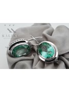 Vintage 925 Silver Emerald earrings vec114s
