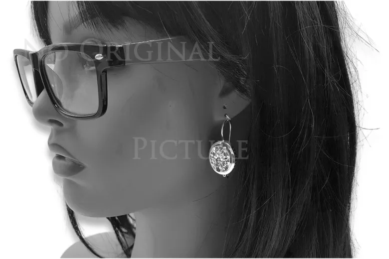 Vintage 925 Silver Setting earrings vec114s