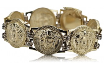 Méduse grecque jaune italienne 14k 585 bracelet en or cb165yw