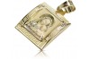 Gold 14k 585 Medaillon-Ikonenanhänger „Mutter Gottes Jungfrau Maria“ pm001y