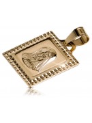 "Elegant 14K Rose Gold Mary Medallion Charm Pendant" pm002r