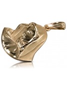 "Medaillon de Marie en Or Rose 14k 585 pour Collier" pm003r