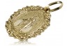 Medallón de icono de oro hecho de oro amarillo de 14k 585 Gods colgante pm005y